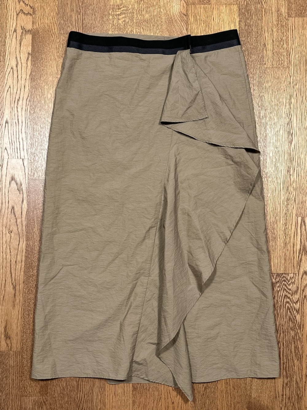 Brunello Cucinelli Cotton Polyamide Silk Lined Midi Wrap Skirt Womens 8